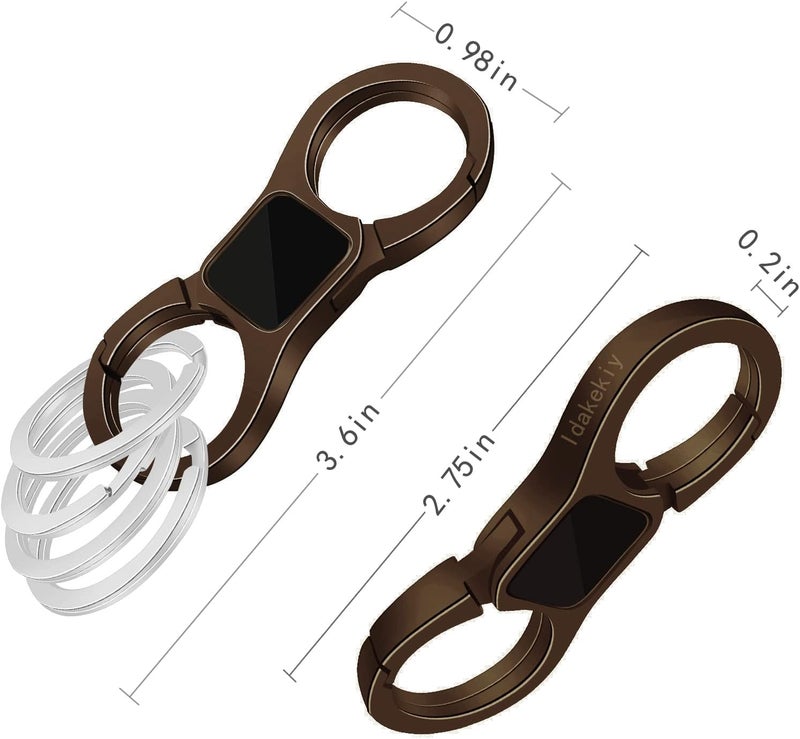 Idakekiy Key Chain Quick Release Spring with 4 Key Rings Heavy Duty Car Keychain Organizer for Men and Women - Image 3